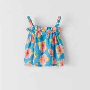 Zara girls tropical print T-shirt